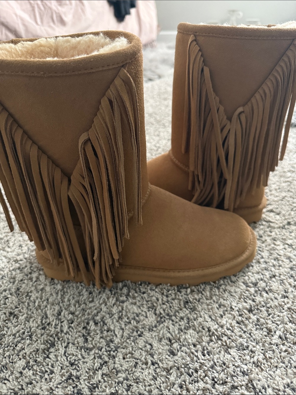 BearPaw Women's Chestnut Fringe Winter Boots